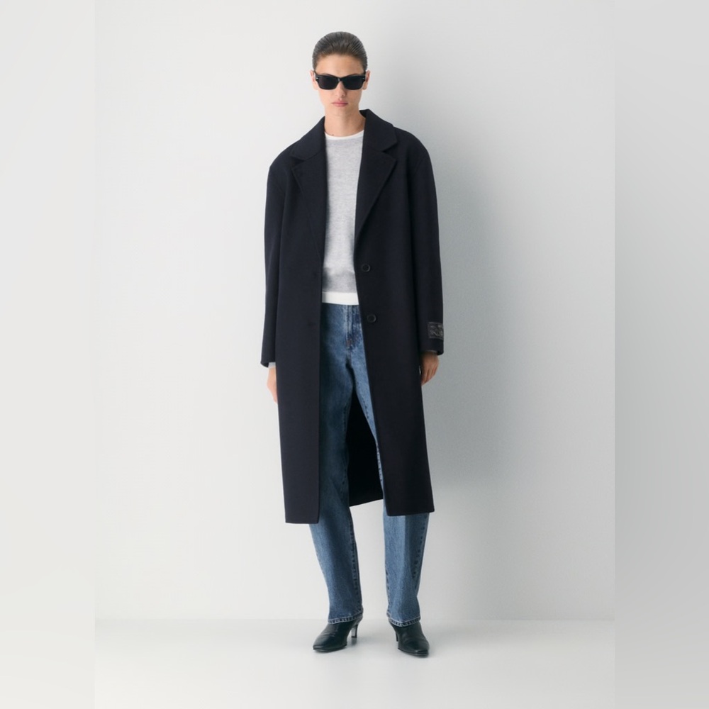 NWT Aritzia The Only Double-Faced Coat - Luxe (Re)Wool - Dark Night Navy Size XS